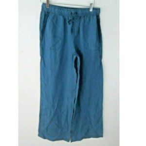 Artisan NY Linen Wide Leg Blue Pants Medium